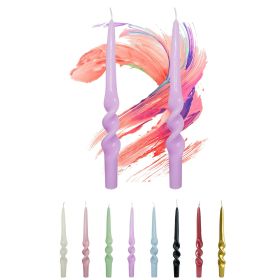 FCMSHAMD Dripless Taper Candles 10 inch Purple Handmade Candle Sticks Unscented Candles, Pack of 2