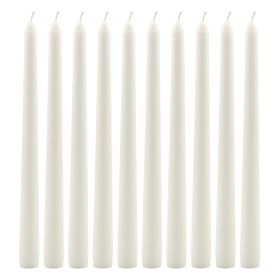 Stonebriar Unscented 10" Dripless Taper Candles with 7 Hour Burn, 10 Pack, White