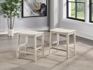 Farmhouse 5-Pack Counter Dining Set - Plank Effect Top, Shaped Counter Stool Seat - Compact and Functional - Perfect for Apartments or Smaller Homes