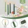 FCMSHAMD 7.3 inch Handmade Taper Candles Gradiented Green Candle Sticks Unscented Spiral Candles Sets for Home Decoration Wedding Party , Pack of 4