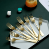 ReaNea Gold Dinner Forks 12 Pieces Stainless Steel 8.17" Fork Wedding Silverware Set