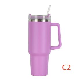 40 oz. With Logo Stainless Steel Thermos Handle Water Glass With Lid And Straw Beer Glass Car Travel Kettle Outdoor Water Bottle (capacity: 1200ml, Color: C2)