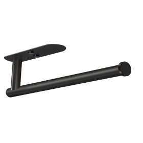 Kitchen Towel Holder; Cabinet Wall Mount Rack; Adhesive Tissue Holder; Tissue Roll Holder (Color: Black)