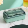 Portable Hermetic Grid Lunch Box School Children Student Bento Box With Fork Spoon Leakproof Microwavable Prevent Odor School