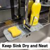 1pc Kitchen Faucet Sink Splash Guard; Silicone Faucet Water Catcher Mat; Sink Draining Pad Behind Faucet; Grey Rubber Drying Mat For Kitchen & Bathroo