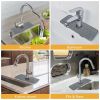 1pc Kitchen Faucet Sink Splash Guard; Silicone Faucet Water Catcher Mat; Sink Draining Pad Behind Faucet; Grey Rubber Drying Mat For Kitchen & Bathroo