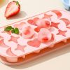 1pc 18 Holes Silicone Ice Tray With Cover; 18 Grids Flexible Ice Tray With Moon; Star And Heart-shaped Mold For DIY Handmade Ice Cube; Pink; Yellow; G